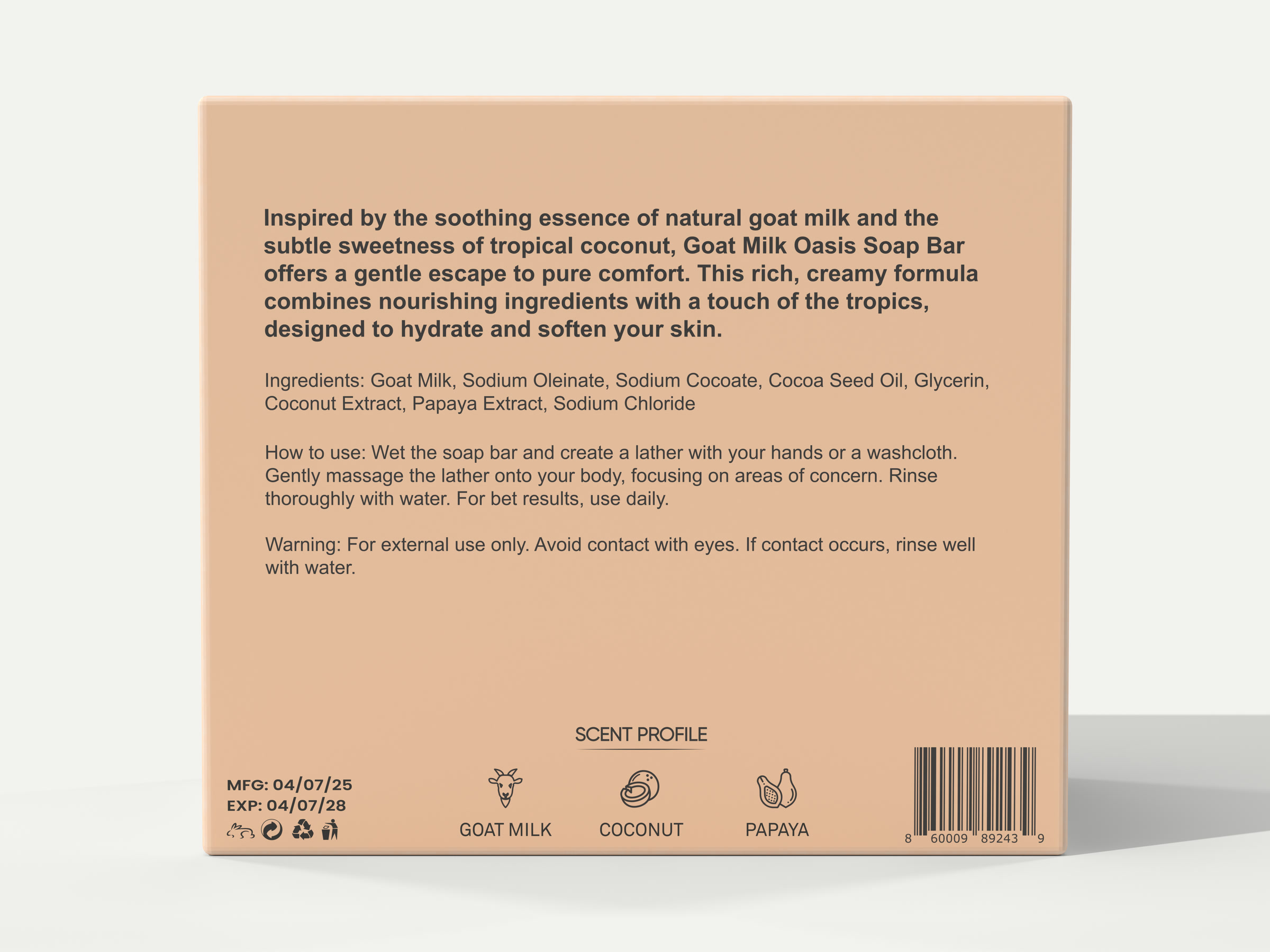 Goat Milk Oasis Bar Soap 2-Pack, Back
