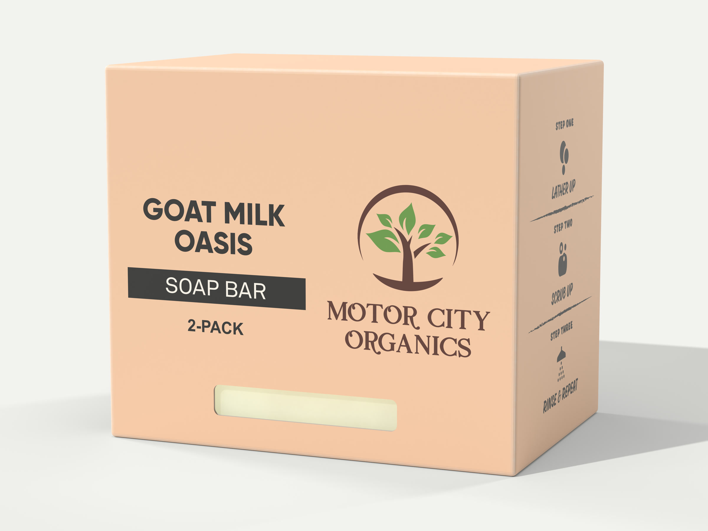 Goat Milk Oasis Bar Soap 2-Pack, Three quarter