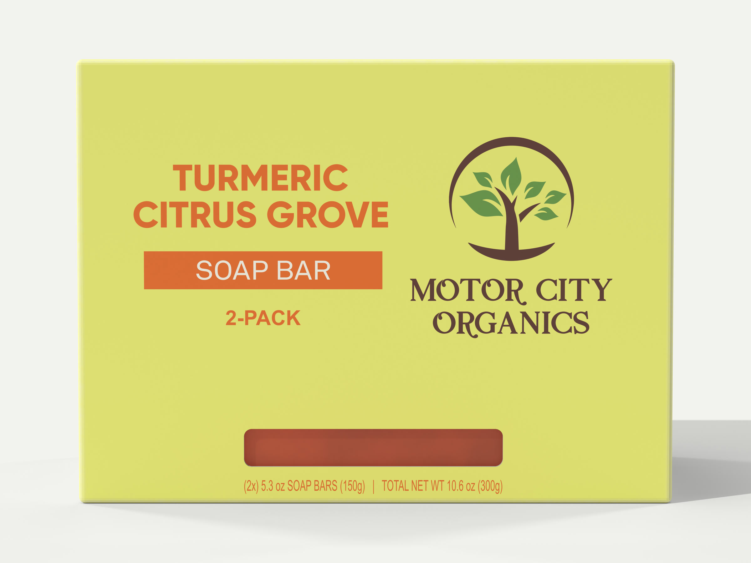 Turmeric Citrus Grove Bar Soap 2-Pack, Front