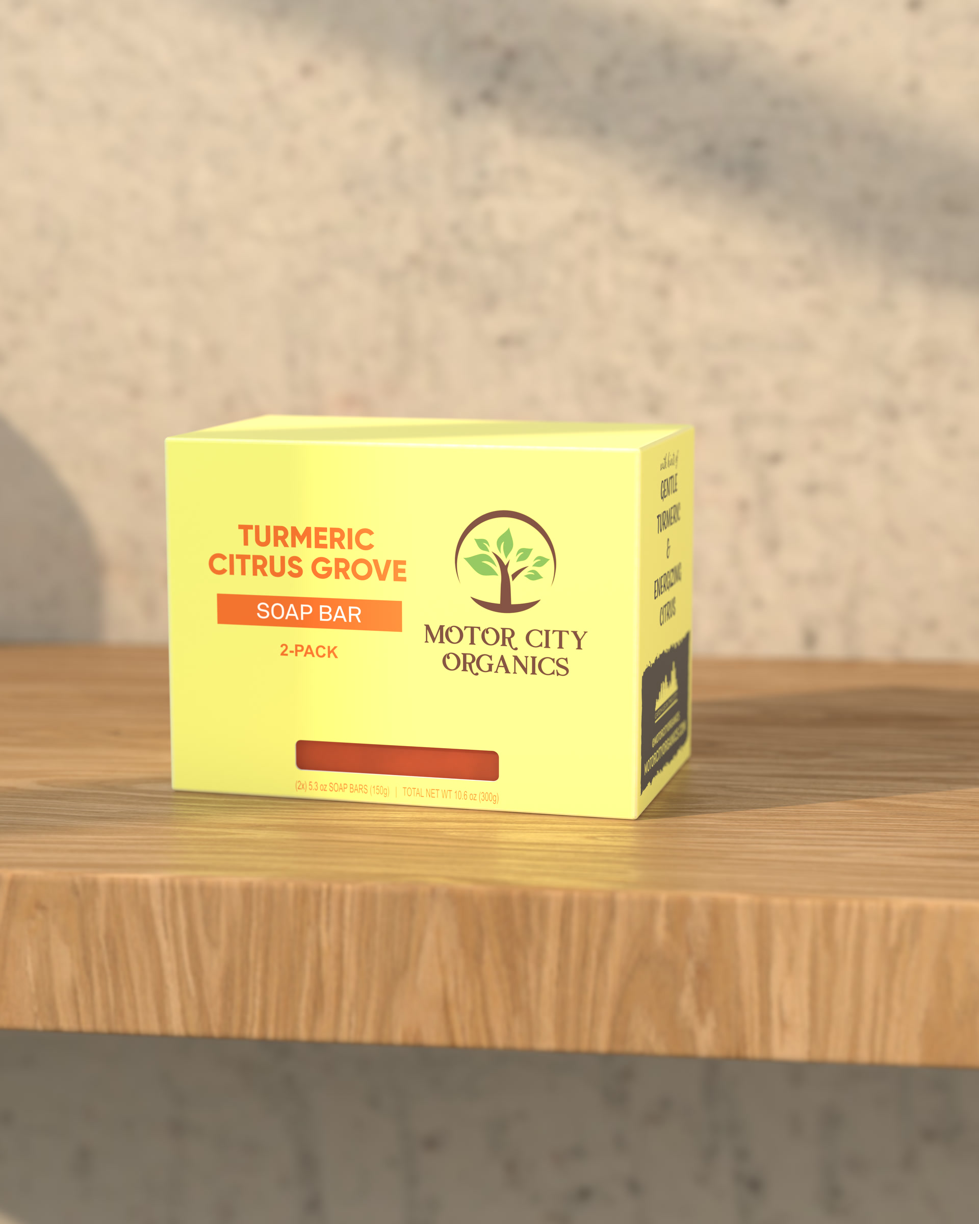 Turmeric Citrus Grove Bar Soap 2-Pack, Lifestyle scene